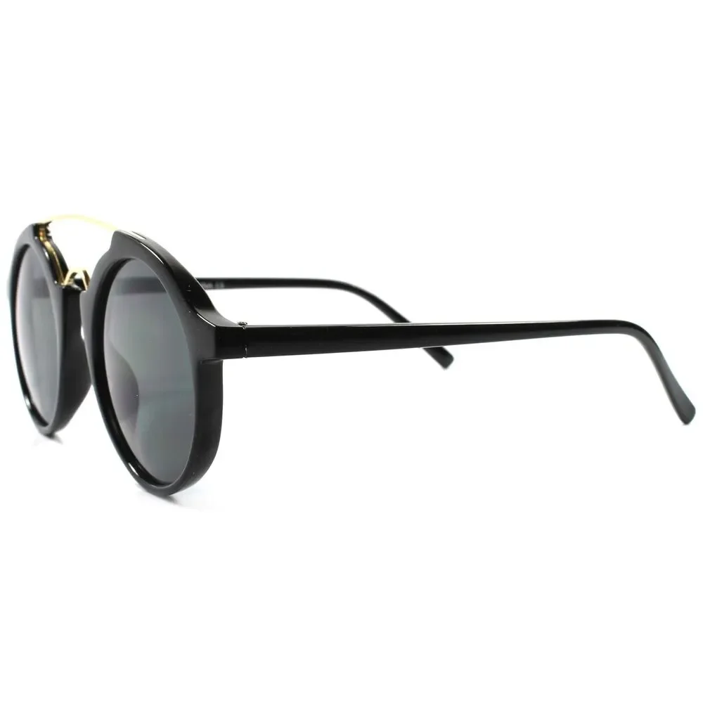 Old Indie Vintage Retro Hip Fashion Black Mens Womens Circle Round Sunglasses
